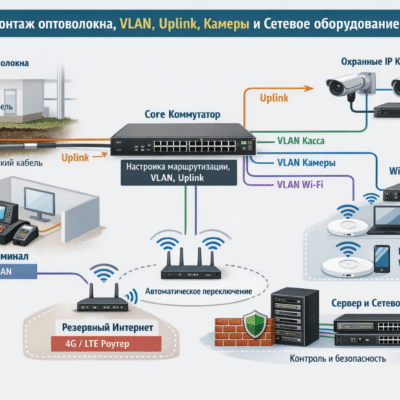 Монтаж оптоволокна под ключ (ВОЛС)