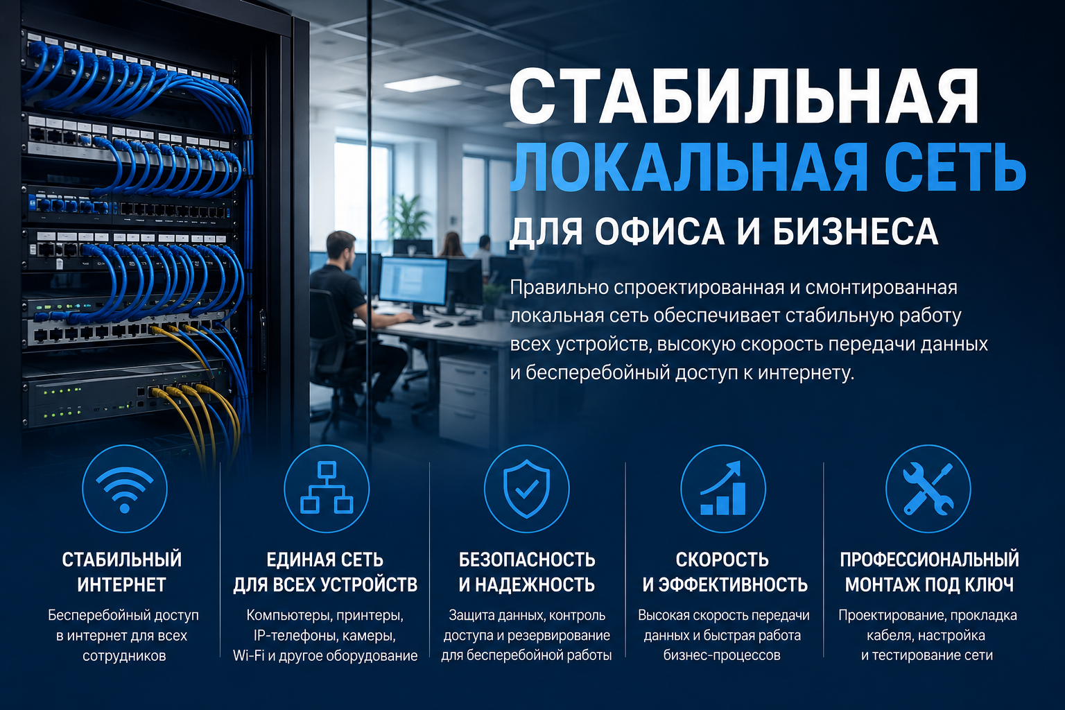 Стабильная локальная сеть для офиса и бизнеса