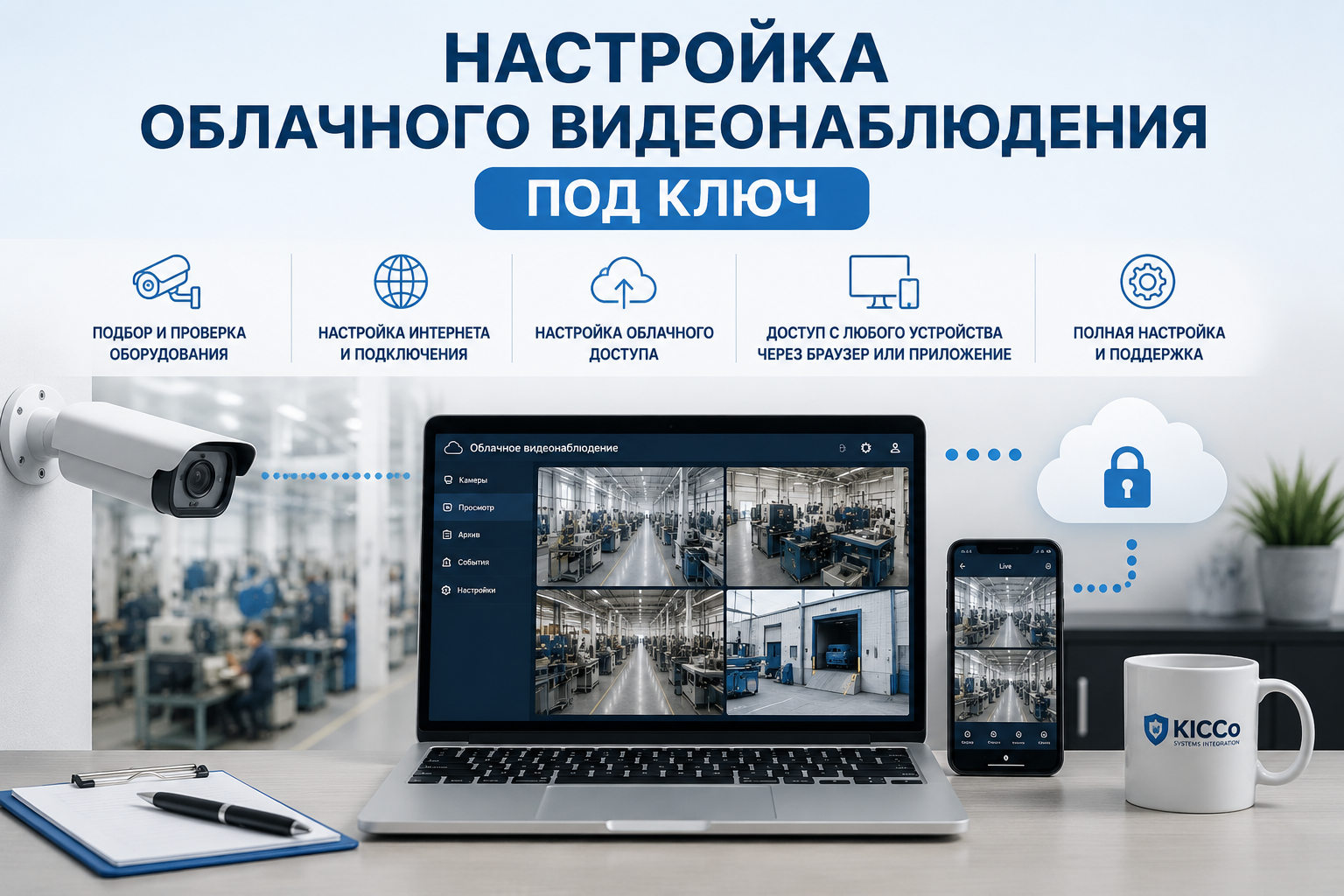 Настройка видеонаблюдения под ключ Настройка облачного видеонаблюдения под ключ