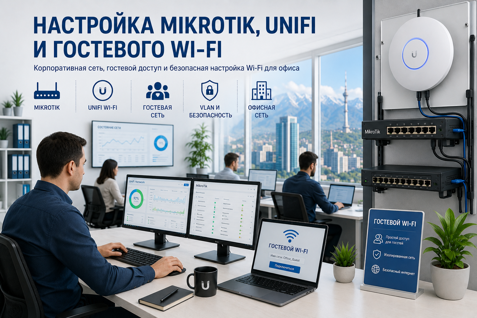 Setting up MikroTik, UniFi and guest Wi-Fi in the office