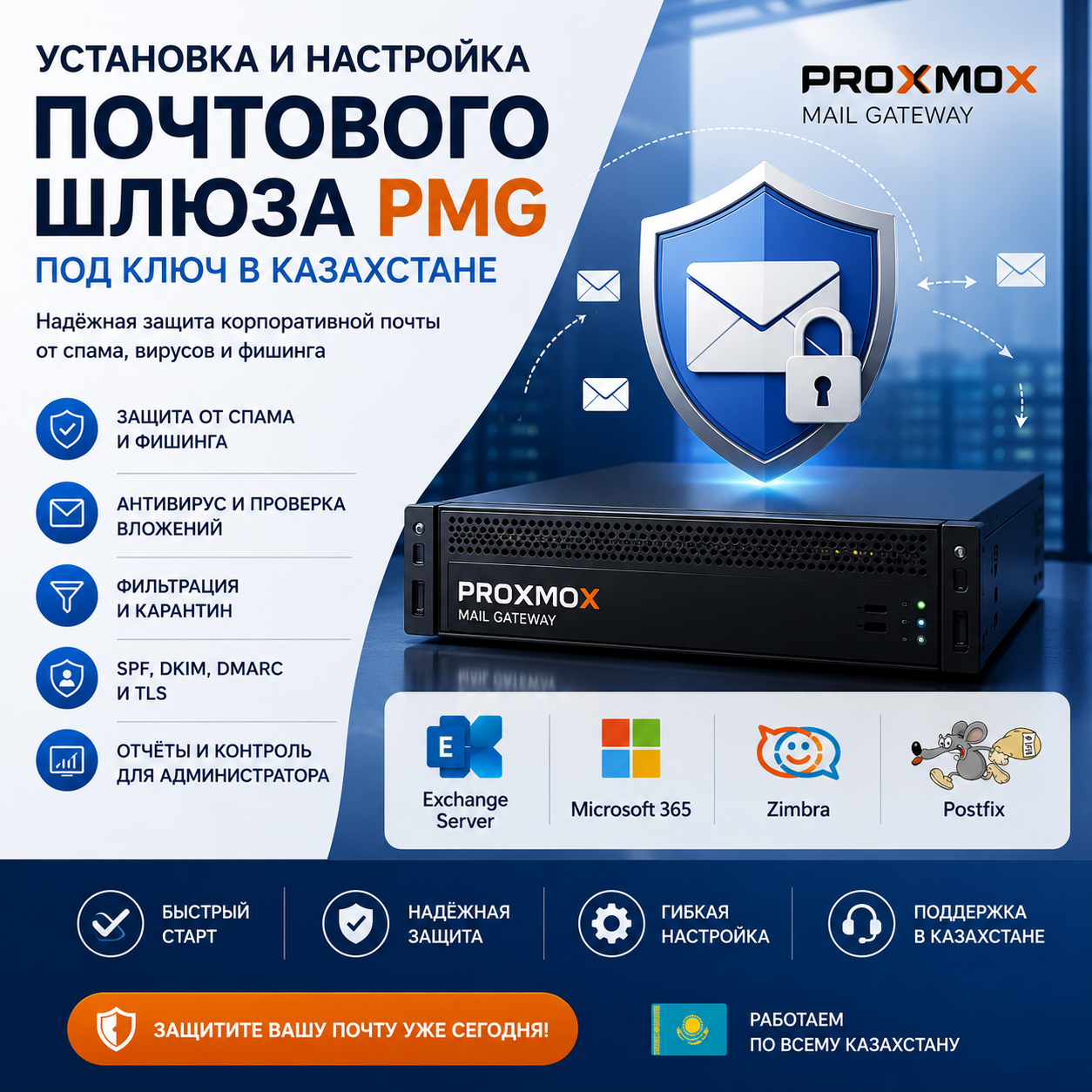 Почтовый шлюз PMG антиспам и защита корпоративной почты