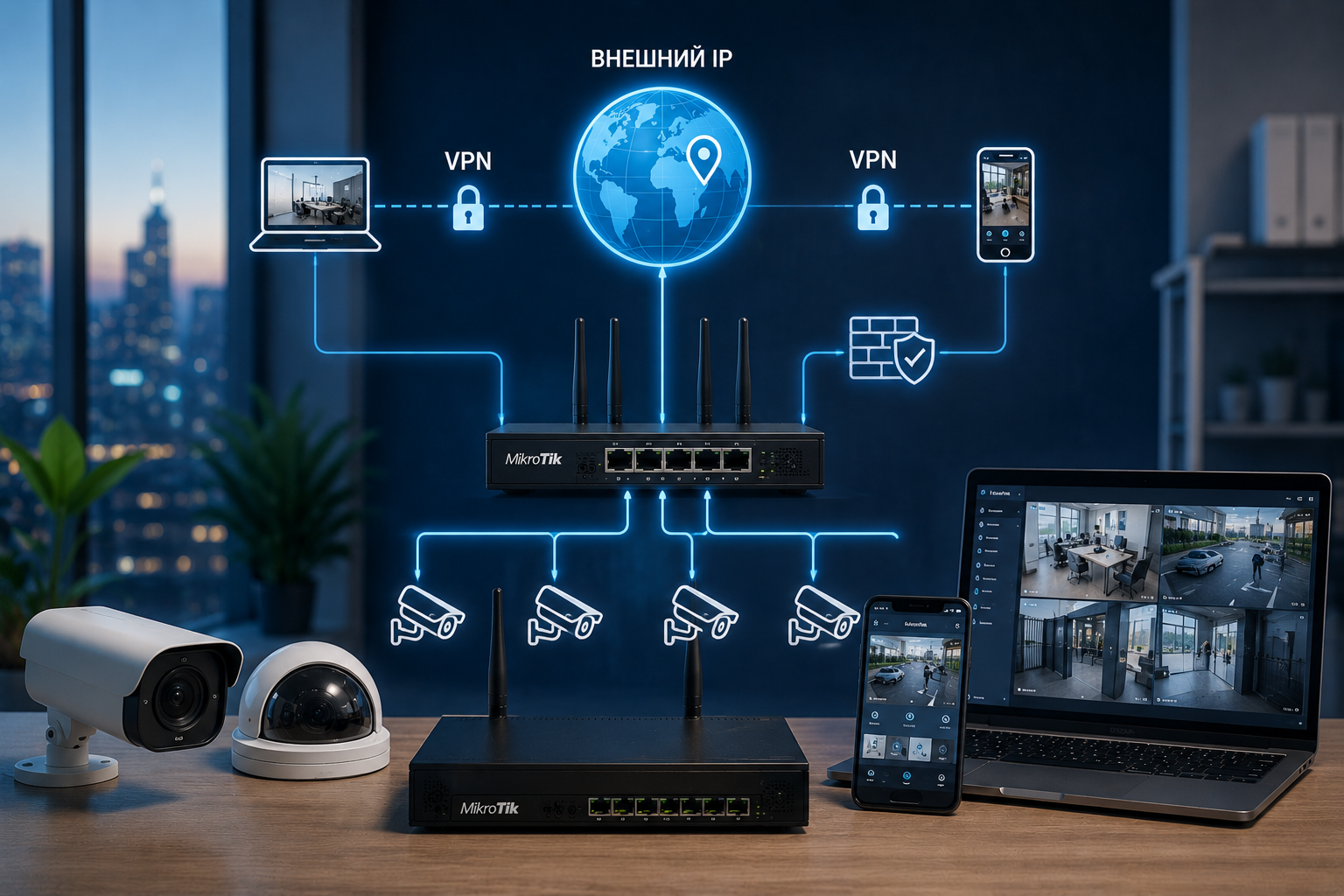 External IP, VPN and remote viewing of surveillance cameras