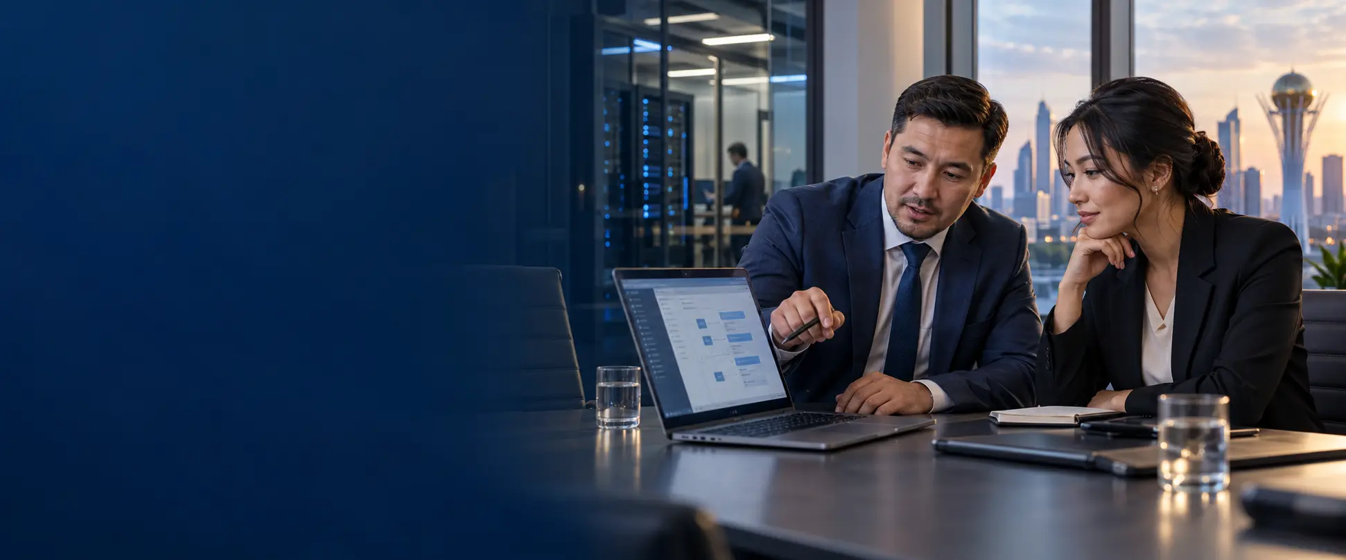 Team discusses IT infrastructure