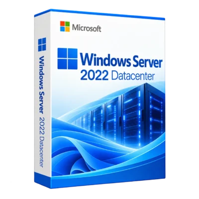 Windows Server 2022 Datacenter — белая объёмная коробка продукта