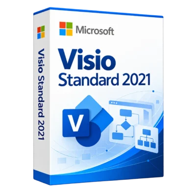 Visio Standard 2021 — белая объёмная коробка продукта
