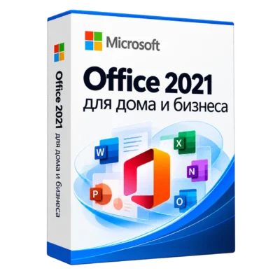 Office 2021 для дома и бизнеса — белая объёмная коробка продукта