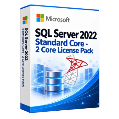 SQL Server 2022 Standard Core - 2 Core License Pack — белая объёмная коробка продукта