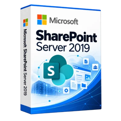 Microsoft SharePoint Server 2019 — белая объёмная коробка продукта