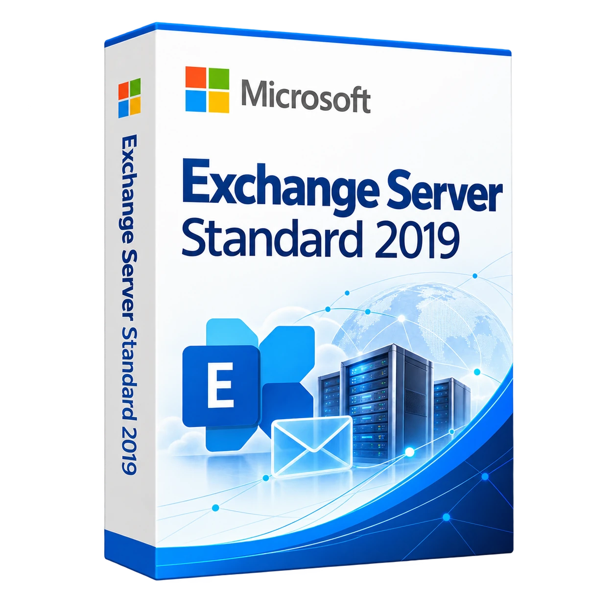 Exchange Server Standard 2019 — белая объёмная коробка продукта