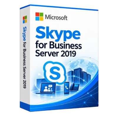 Skype for Business Server 2019 — белая объёмная коробка продукта