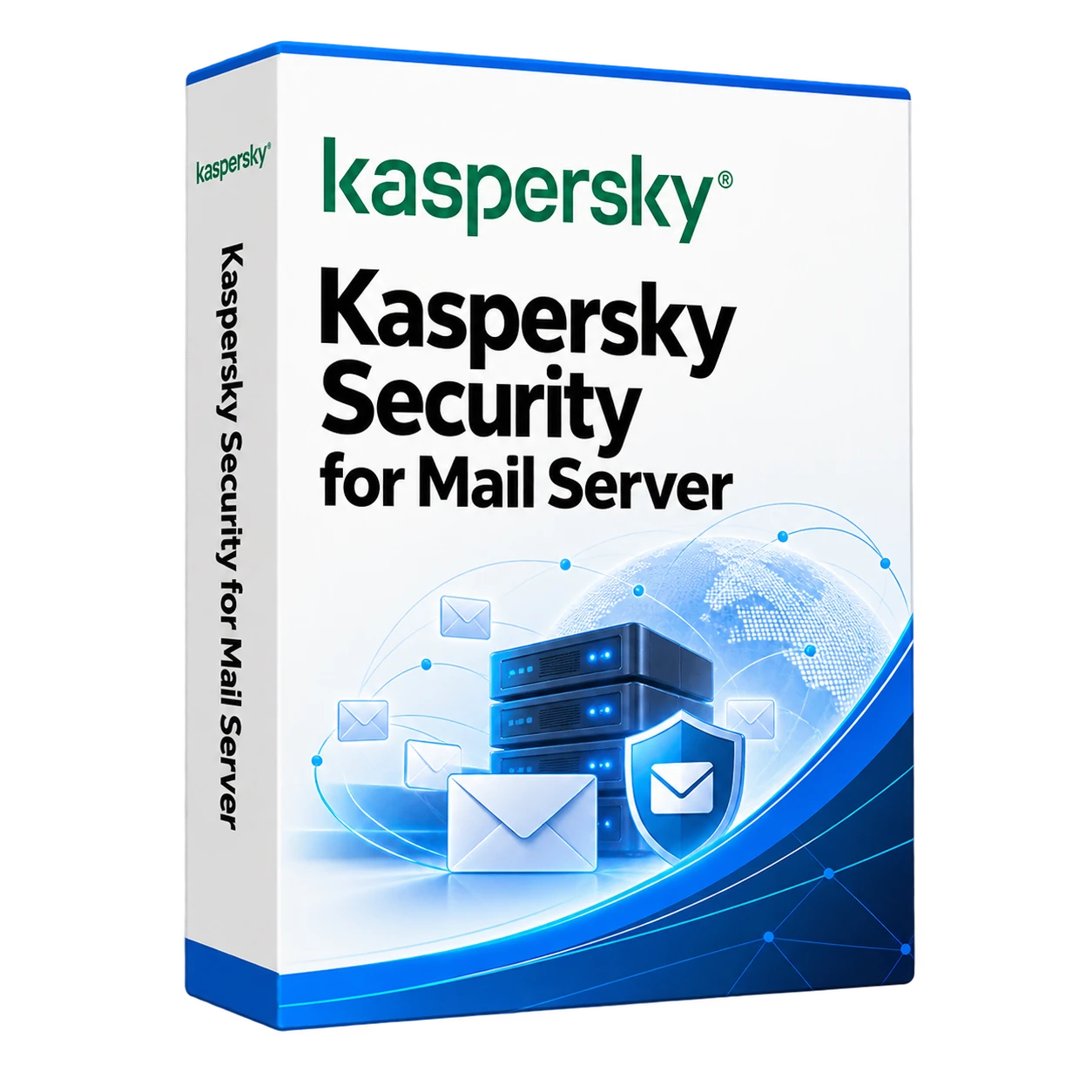 Kaspersky Security for Mail Server — белая объёмная коробка продукта