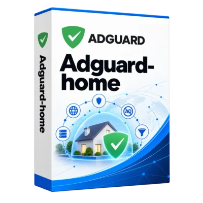 Adguard-home — белая объёмная коробка продукта