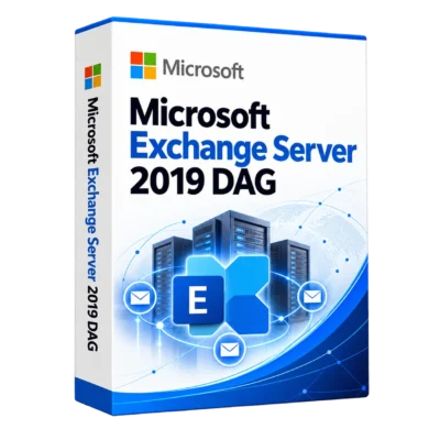 Microsoft Exchange Server 2019 DAG — белая объёмная коробка продукта
