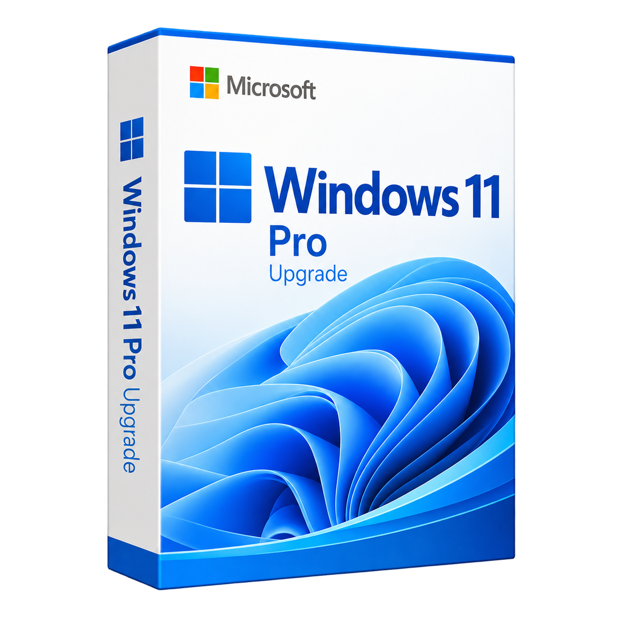 Microsoft Windows 11 Pro Upgrade — белая объёмная коробка с обозначением редакции Pro и обновления Upgrade